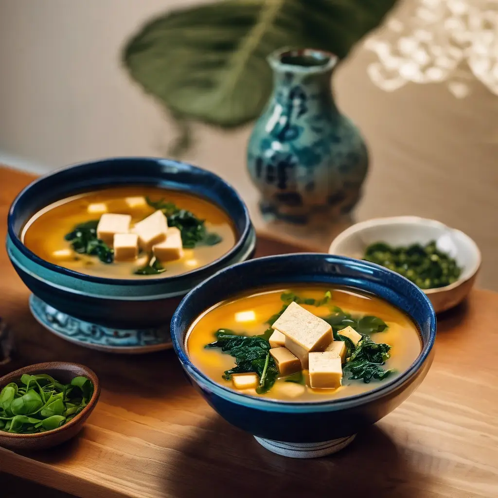 sopa de tofu con espinaca - imagen ilustrativa