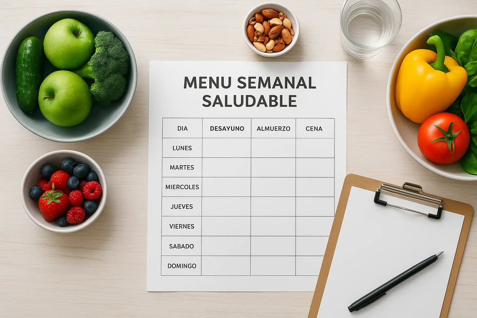🥗 Cómo planificar un menú semanal saludable (con plantilla descargable)