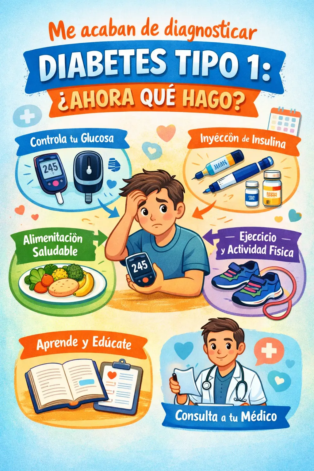 Me acaban de diagnosticar diabetes tipo 1: ¿ahora qué hago? Guía clara para empezar sin miedo