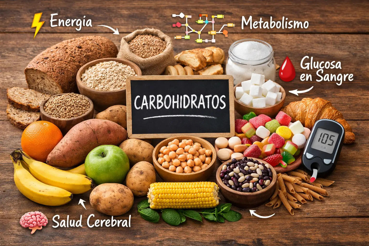 Carbohidratos y salud: qué son, tipos, funciones en el cuerpo, impacto en la glucosa, metabolismo y cómo consumirlos de forma inteligente para una vida saludable